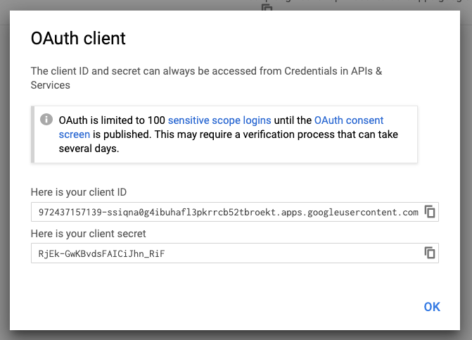 OIDC credentials